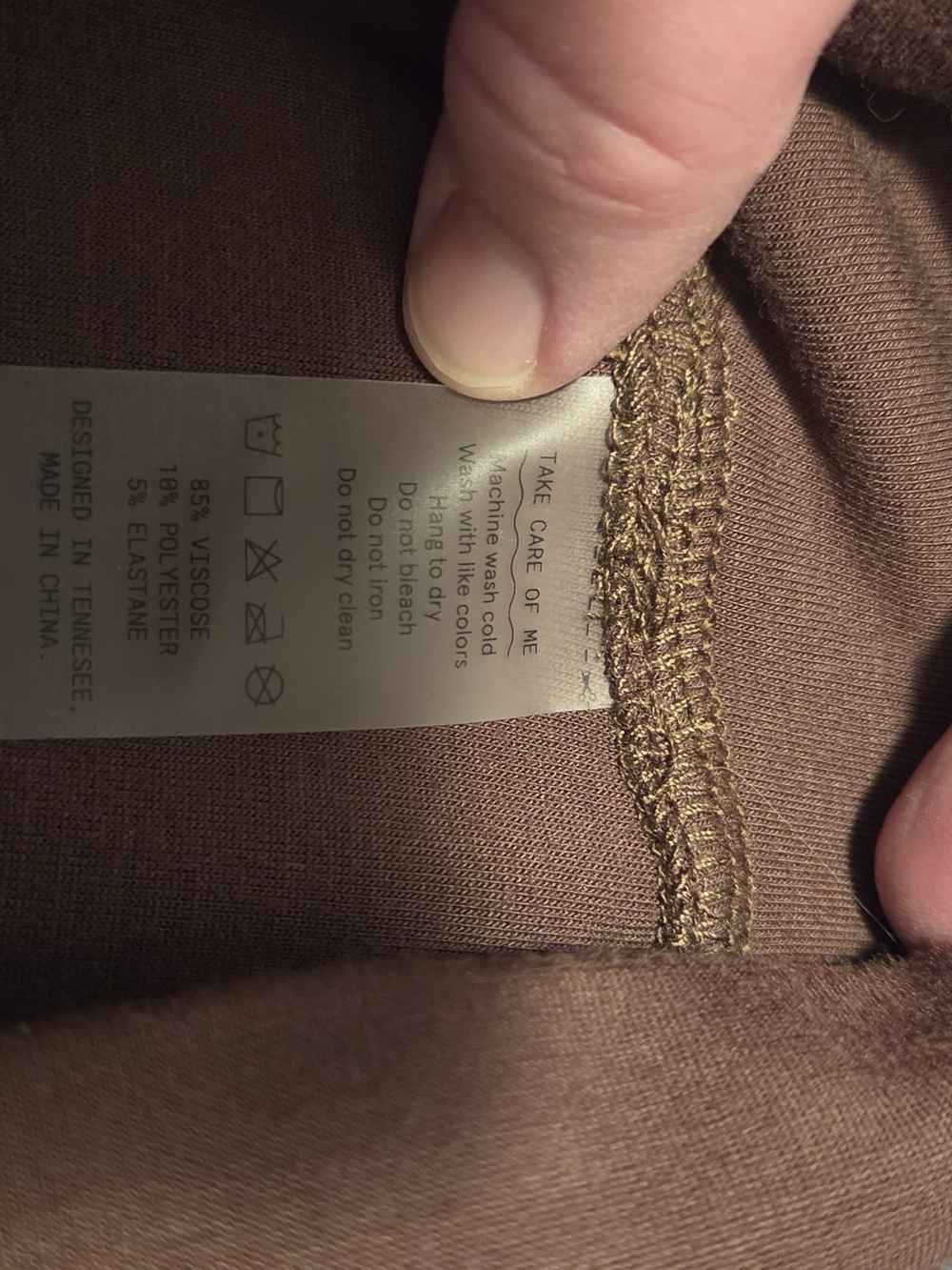 Women's Brown Half-Zip Pullover with Gold Zipper - Picture 6 of 6